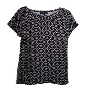 Jones New York Signature Women's Black & White Top Sz Large
